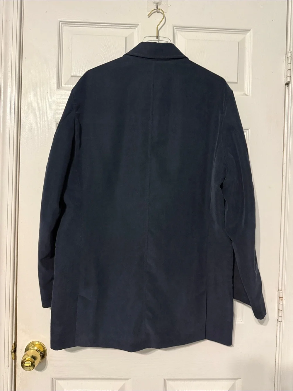 Vintage Ermenegildo Zegna Men's Blue Performance Microfiber Car Coat Size 54 XL